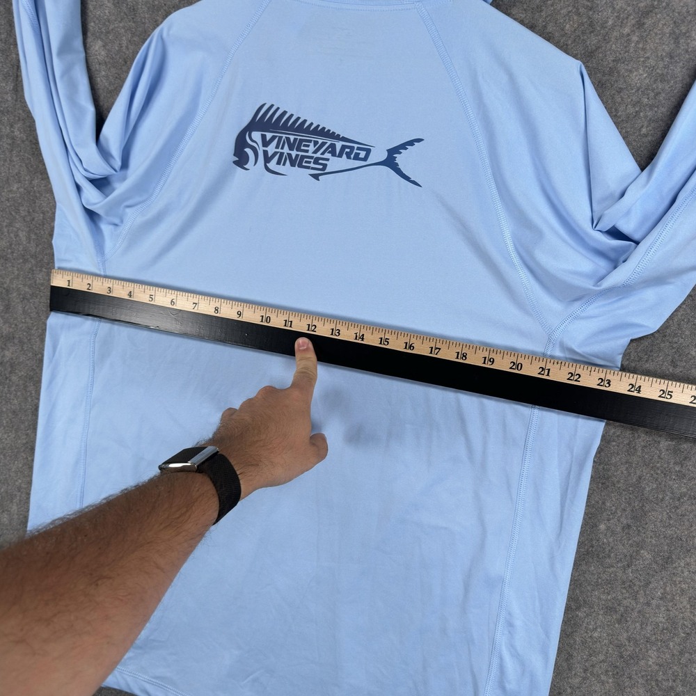 Vineyard Vines Performance Hoodie Shirt Mens Large Blue Mahi Fishing Graphic - Picture 16 of 16